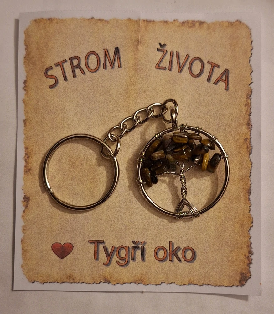 Přívěsek na klíče Strom života – Tygří oko