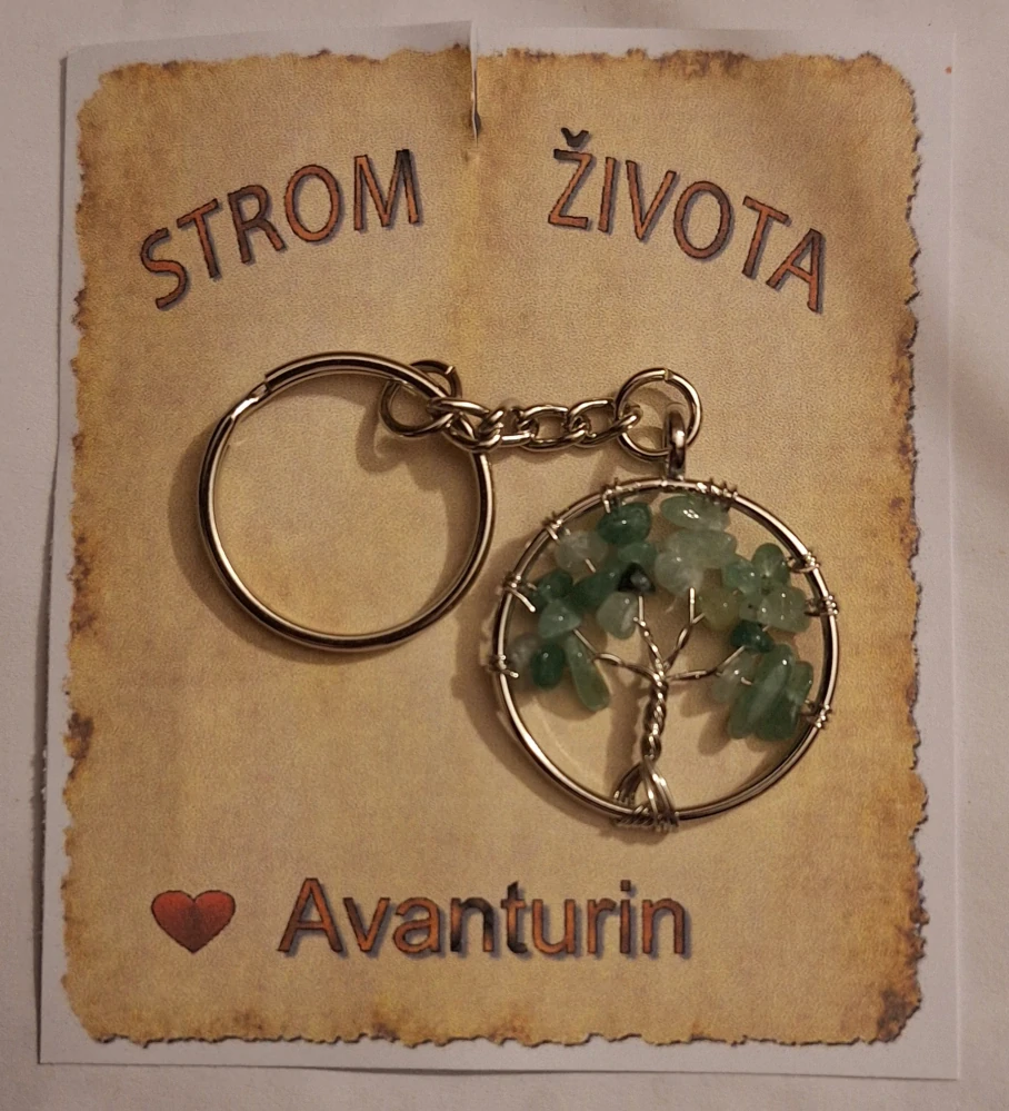 Přívěsek na klíče Strom života – Avanturín