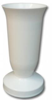 Hřbitovní váza bílá vysoká – stabilní váza na hrob ps3909