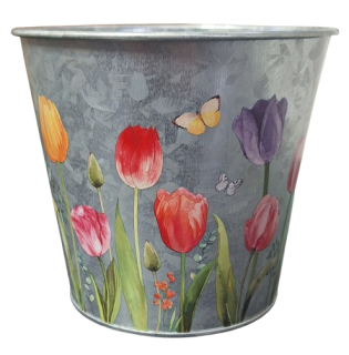 Obal na květinu plechový tulipány