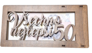 Dřevěná krabička na peníze 50 ph4767