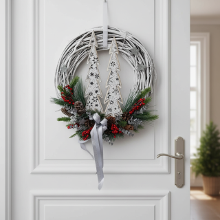 Věnec na dveře z proutí ph4878