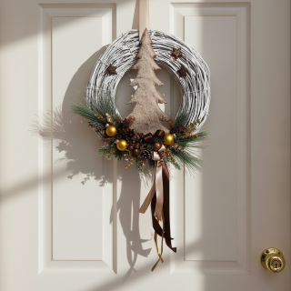 Věnec na dveře z proutí ph4880