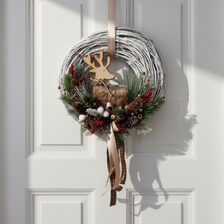 Věnec na dveře z proutí ph4881