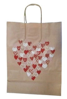  Papírová taška se srdíčky ph4888