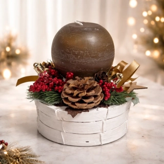 Vánoční svícen kulatá svíčka ps3628