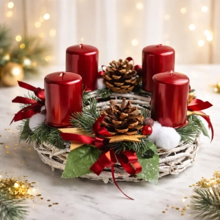 Adventní věnec červený ps3647