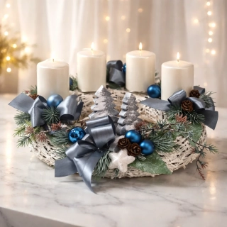 Adventní věnec modrý ps3648