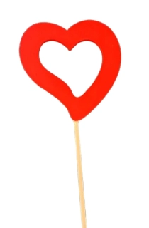 Dřevěný zápich srdce ps3656