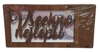 Dřevěný rámeček na peníze Všechno nejlepší ph5219