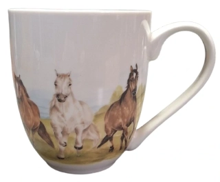 Porcelánový hrnek s koňmi ph5223