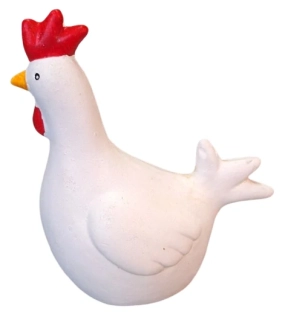 Keramická slepička – bílá dekorace ph5281