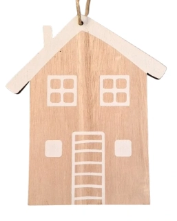 Dekorační dřevěný domeček k zavěšení ph5291