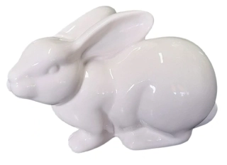 Keramický velikonoční zajíček bílý – dekorace ps3763