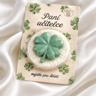 Dárkové mýdlo pro paní učitelku – čtyřlístek pro štěstí