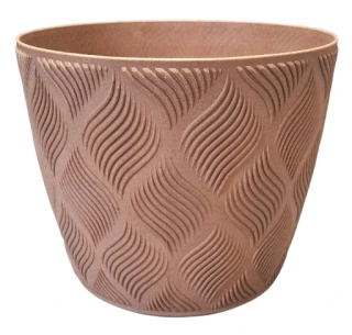 Květináč Form Wood – dekor dřeva, plastový obal na květiny 15 cm