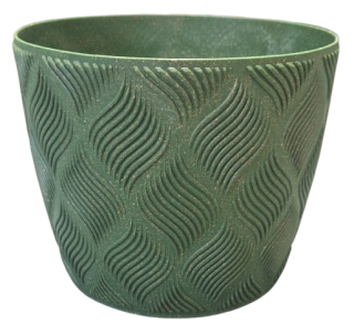 Květináč Form Wood zelený – dekor dřeva, obal na květiny15 cm