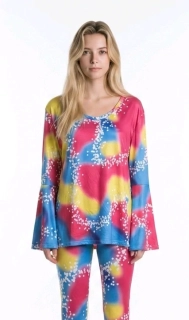 Dámské barevné retro tričko – hippie styl XXL ph5562