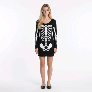 Dámské halloween šaty Kostra ph5582