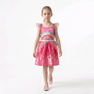 Dívčí kostým Prasátko Peppa s duhou ph5607